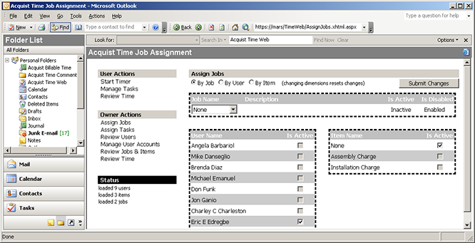 Outlook Integrated Acquist Time